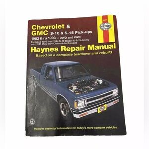 Repair Manual Chevrolet & GMC S-10 & S-15 Pick-ups 1982 thru 1993 Haynes 24070